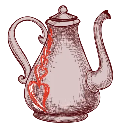 Vintage Teapot with Heart Design