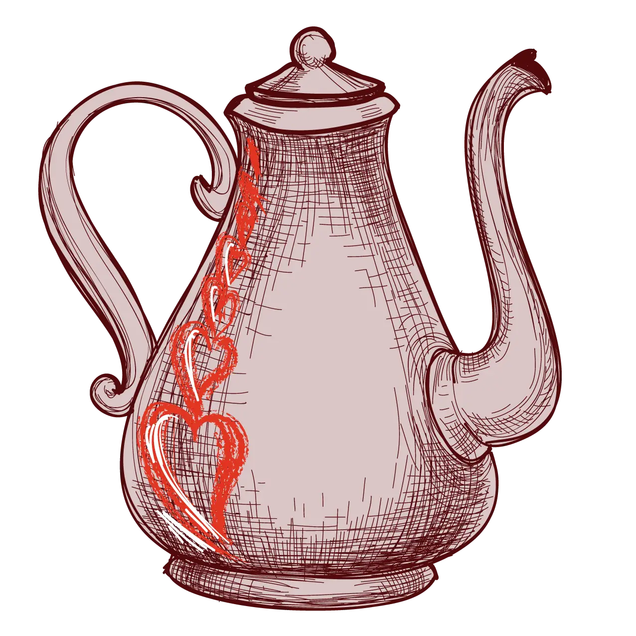 Vintage Teapot with Heart Design