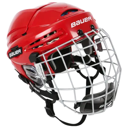 Red Bauer Hockey Helmet