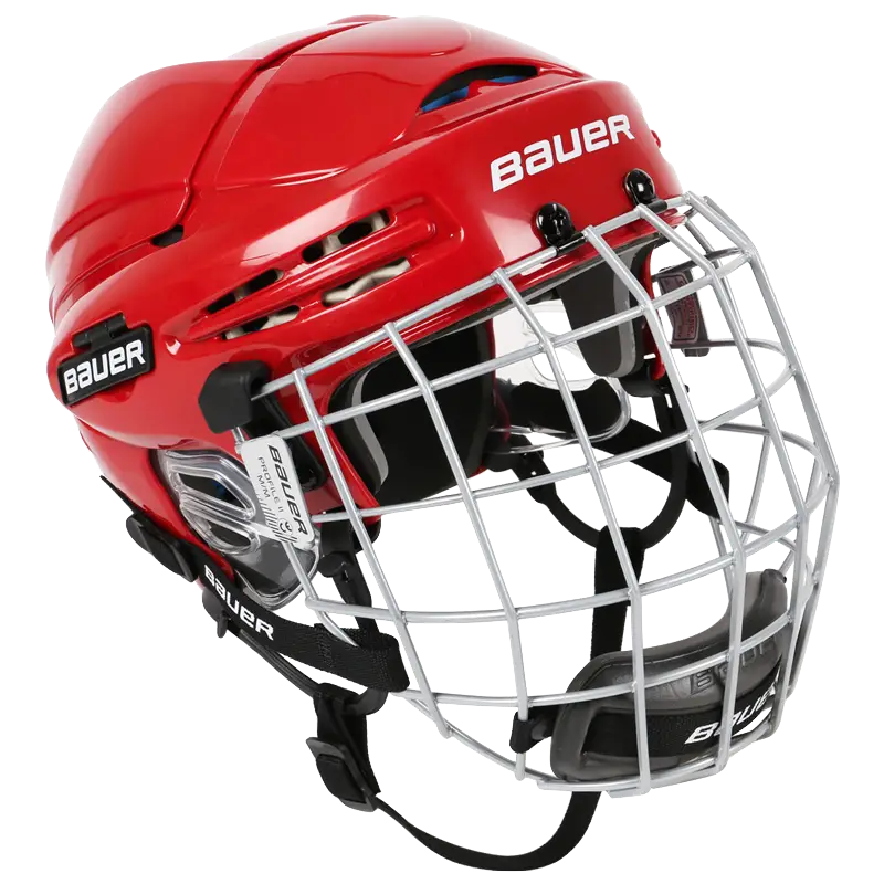Red Bauer Hockey Helmet