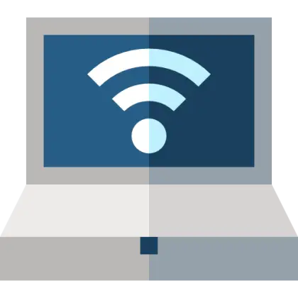 Laptop with Wifi Symbol Illustration