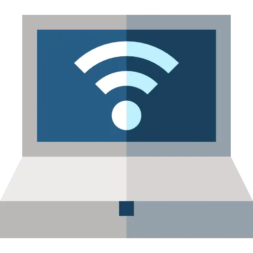 Laptop with Wifi Symbol Illustration