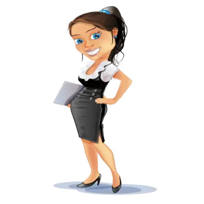 Cartoon Business Woman with Folder