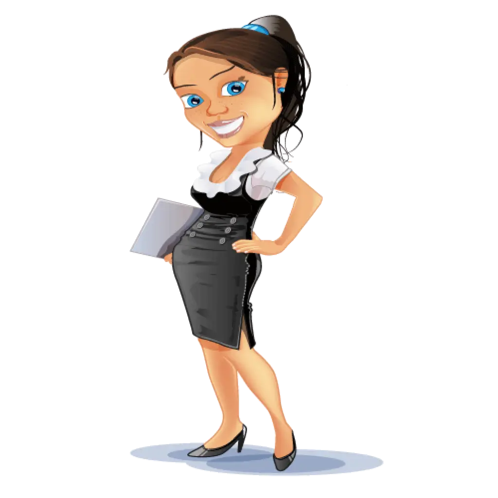 Cartoon Business Woman with Folder