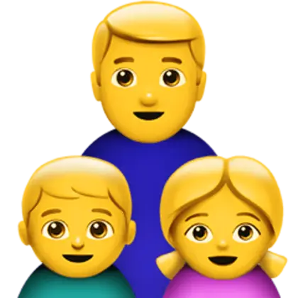 Family Emoji with Three Members