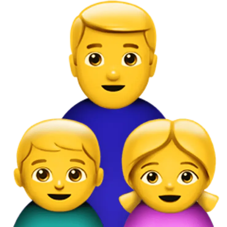 Family Emoji with Three Members