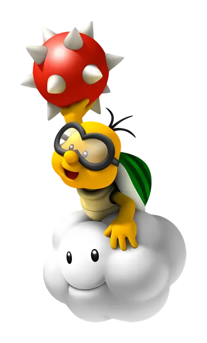 Cloud Character with Spiked Ball