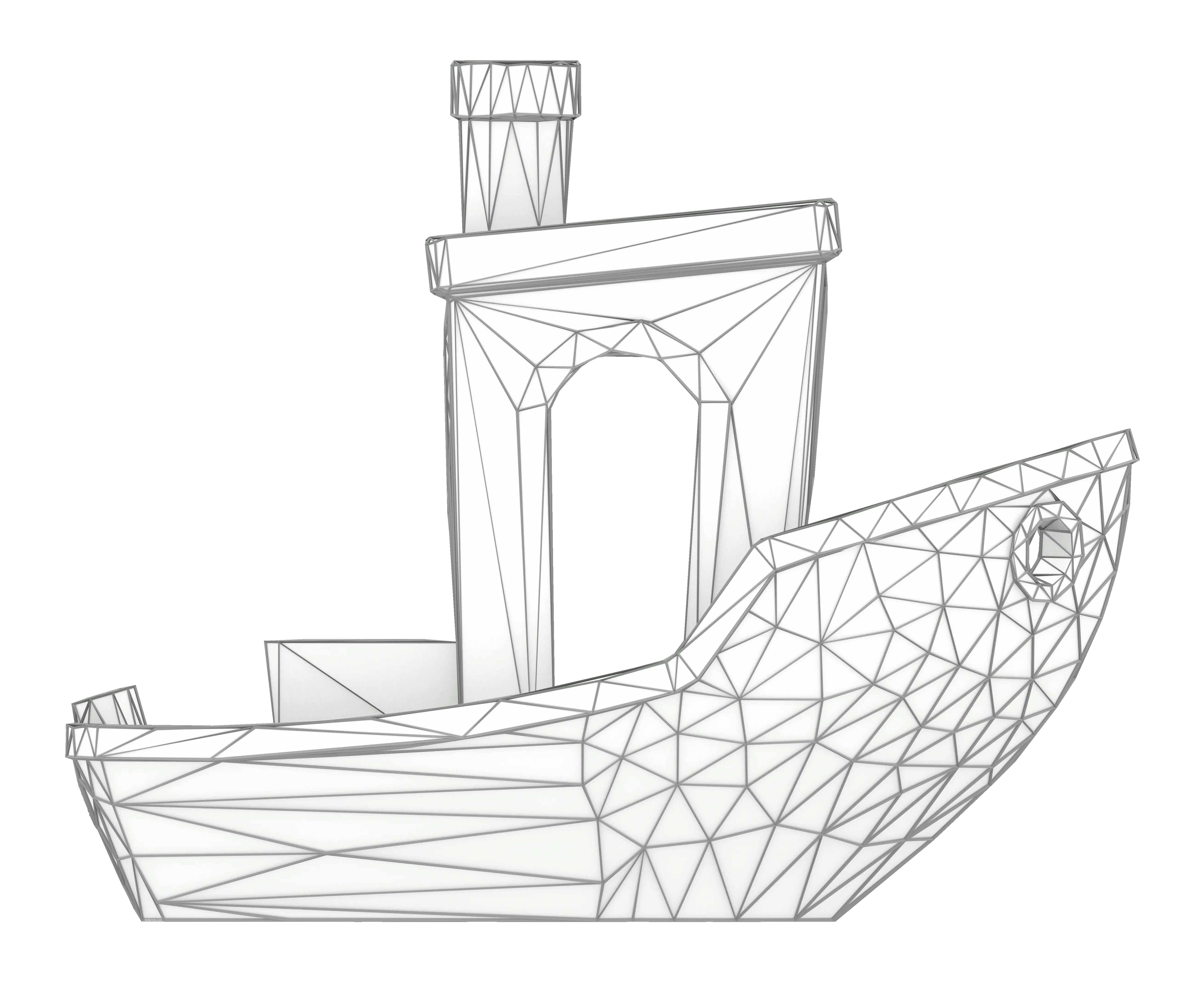 Geometric Ship in Wireframe Design
