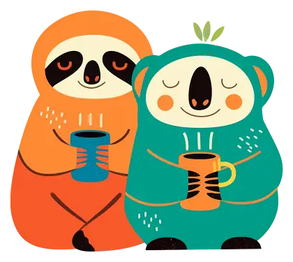 Sloths Enjoying a Warm Drink