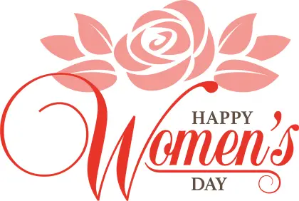 Happy Women&#039;s Day with Red Rose Decoration