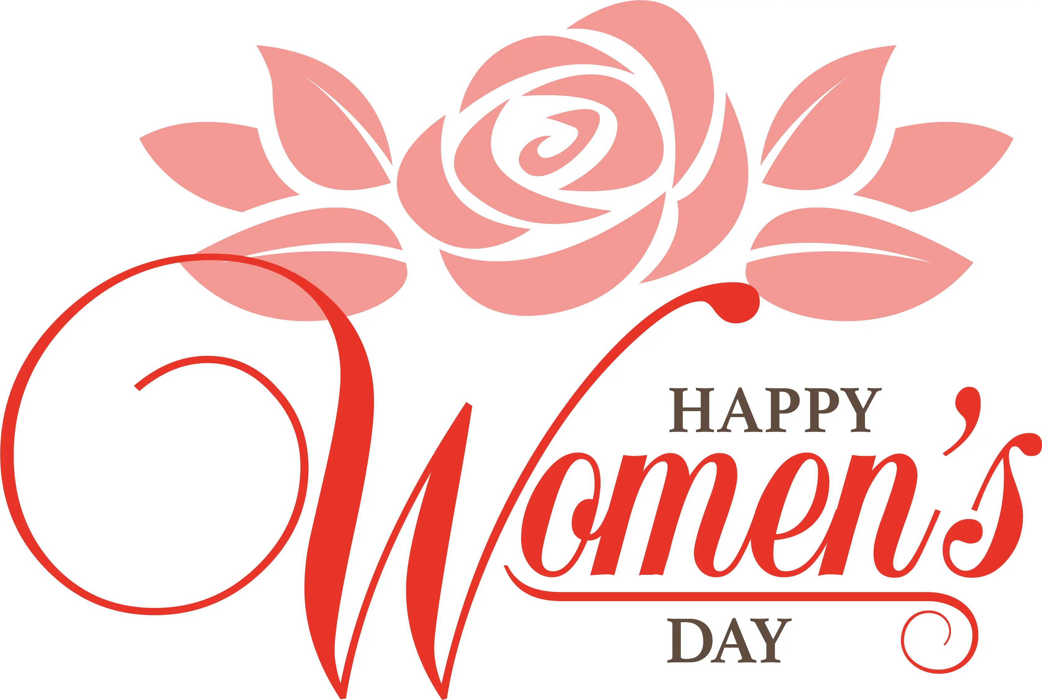 Happy Women's Day with Red Rose Decoration