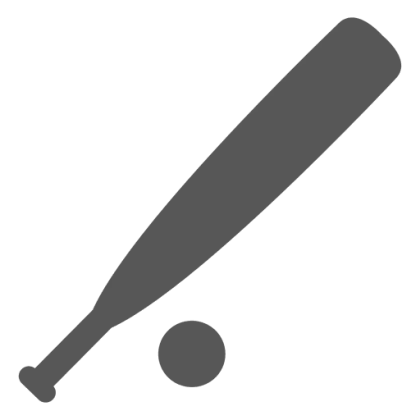 Baseball Bat and Ball Silhouette Icon