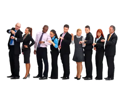 Business People Waiting in Line