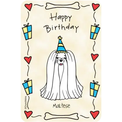 Happy Birthday Card with Maltese Dog