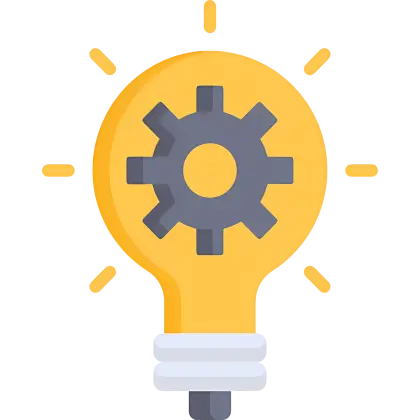 Innovative Light Bulb with Gear Icon
