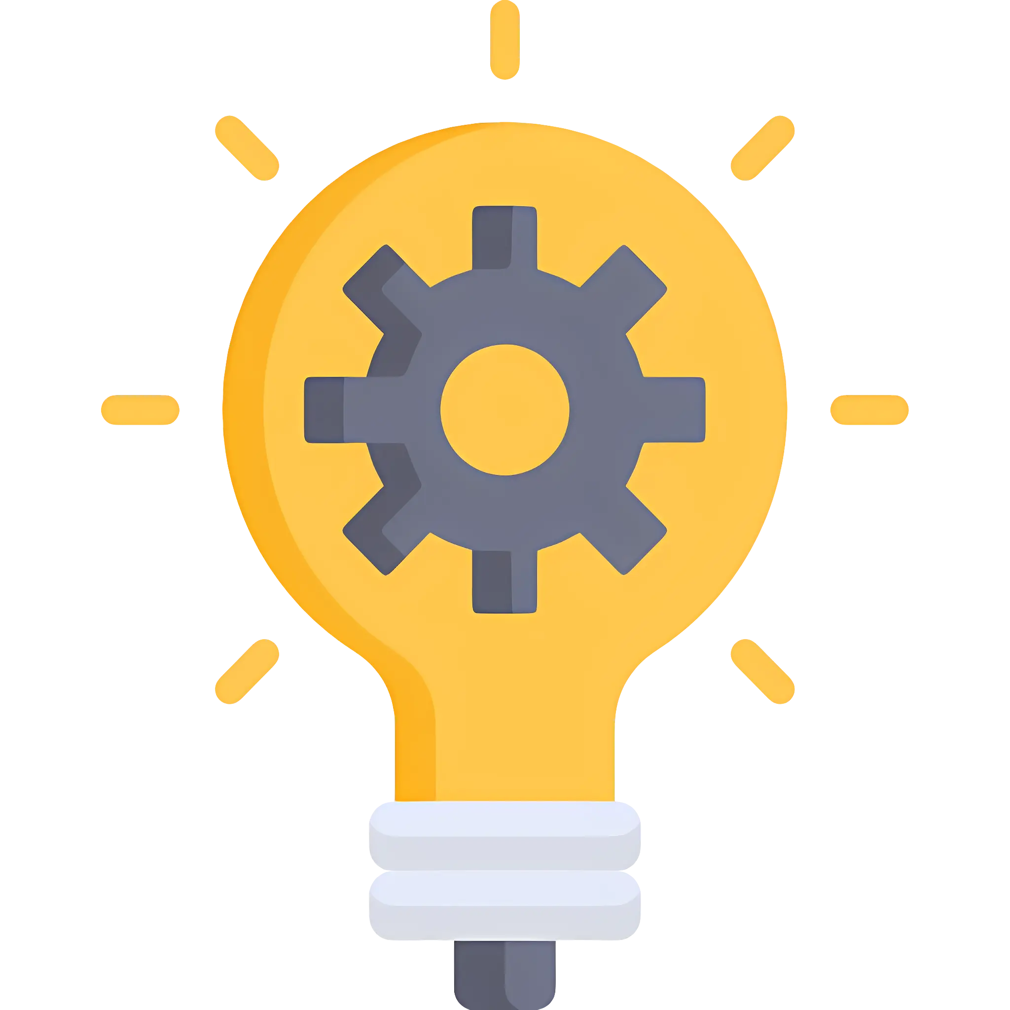 Innovative Light Bulb with Gear Icon
