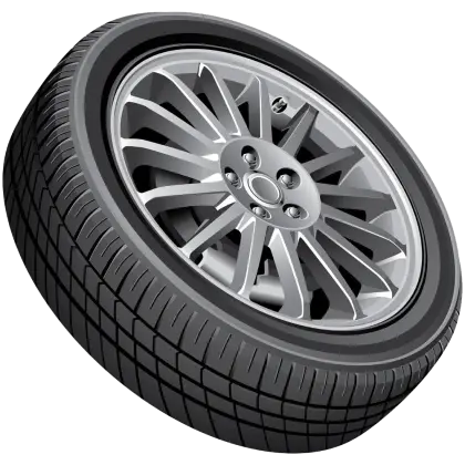 Car Wheel with Rubber Tire and Stylish Rim