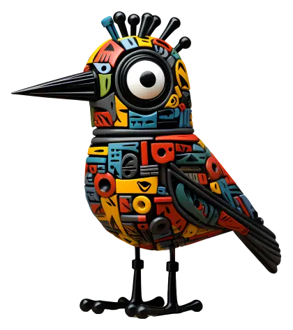Colorful Patterned Bird Illustration