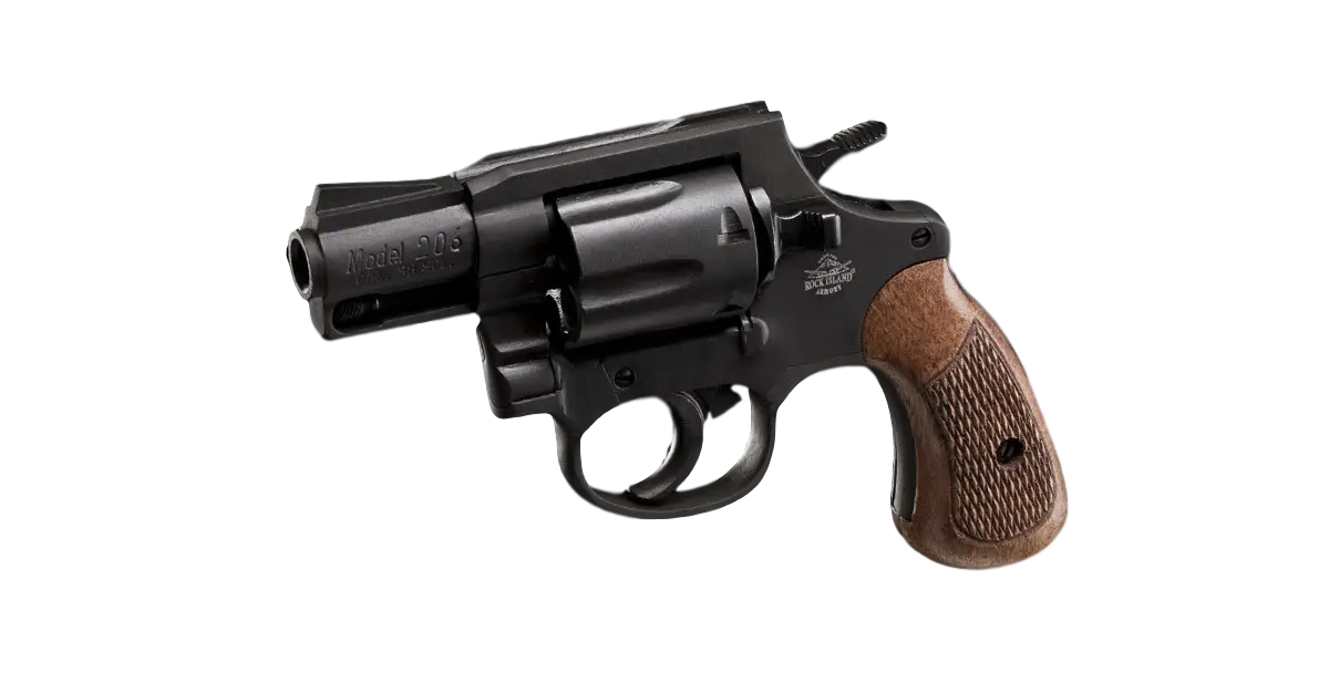 Compact Revolver with Wooden Handle