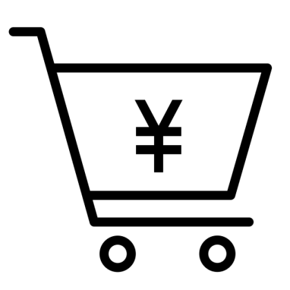 Shopping Cart Icon with Yen Currency Symbol