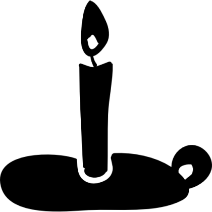 Black Silhouette of a Candle with Flame