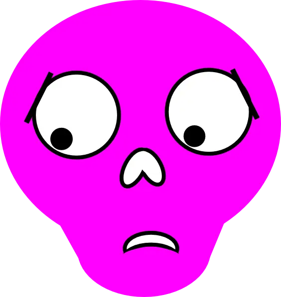 Pink Cartoon Skull with Amusing Expression