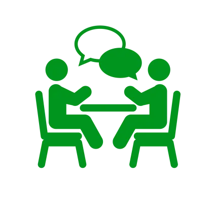 Two People in Conversation