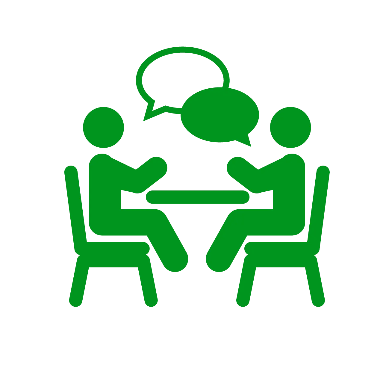 Two People in Conversation
