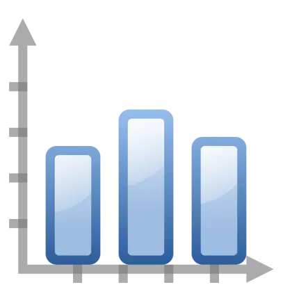 Simple Blue Bar Graph Chart Illustration