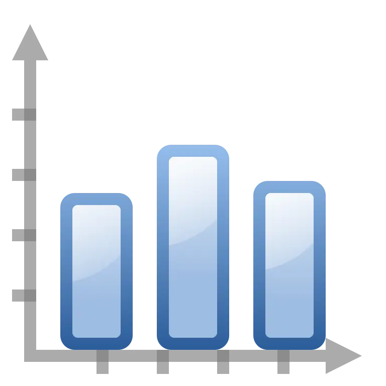 Simple Blue Bar Graph Chart Illustration