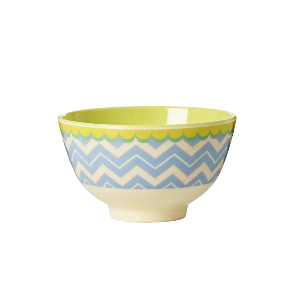 Decorative Ceramic Bowl with Zigzag Patterns