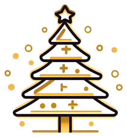 Outline Christmas Tree with Star
