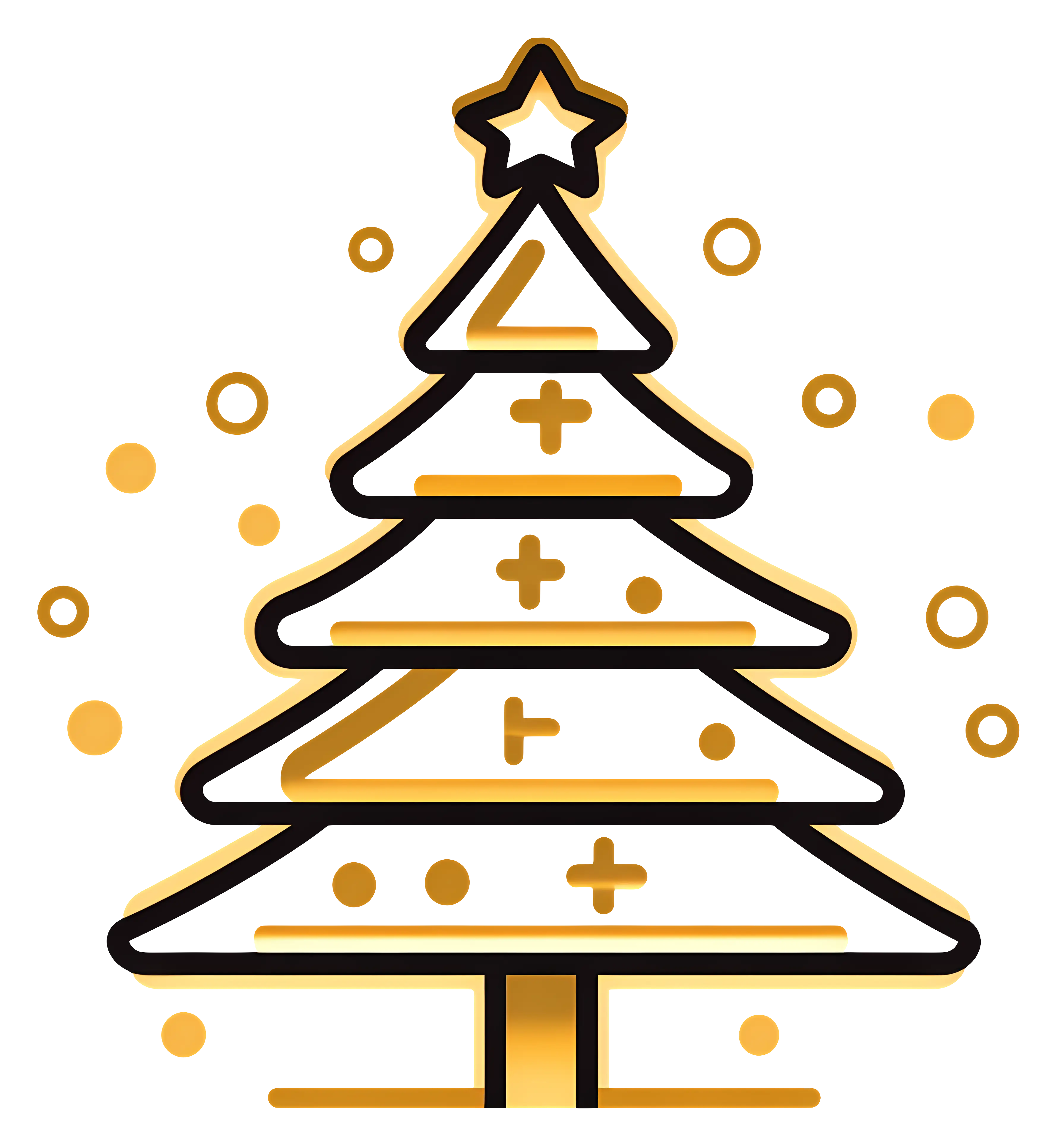 Outline Christmas Tree with Star