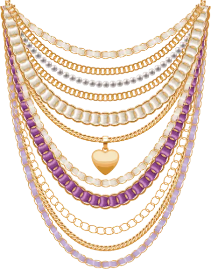 Layered Gold and Purple Necklaces