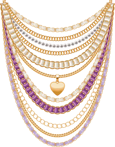 Layered Gold and Purple Necklaces