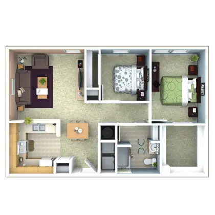 3D Floor Plan of a Modern House
