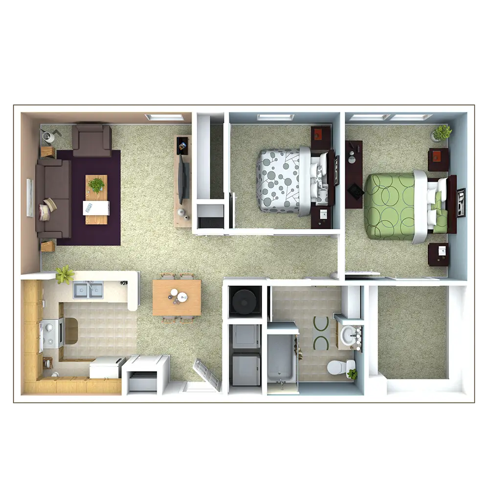 3D Floor Plan of a Modern House