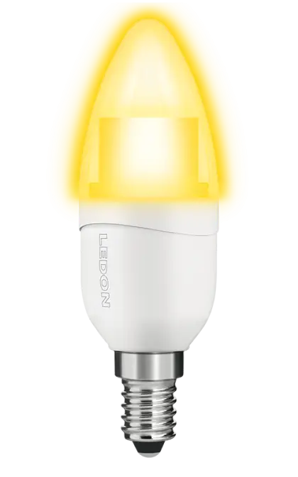 LED Candle Bulb with Warm Yellow Light