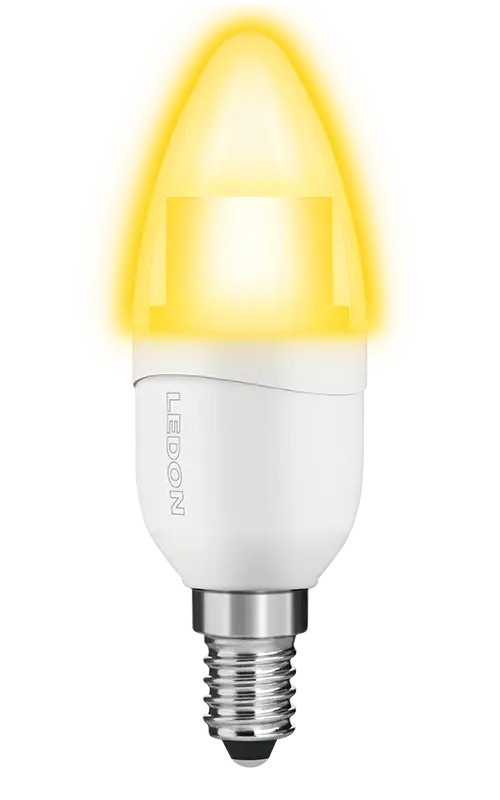 LED Candle Bulb with Warm Yellow Light