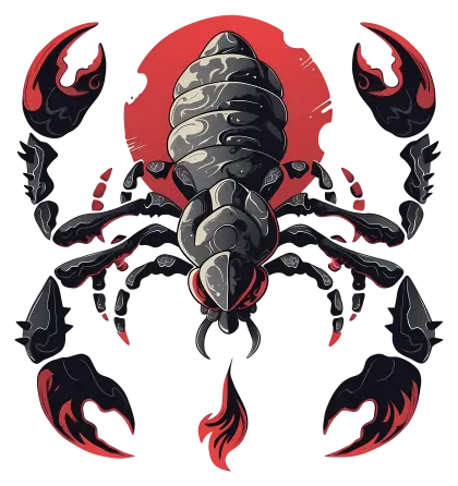 Scorpion Illustration with Red Background