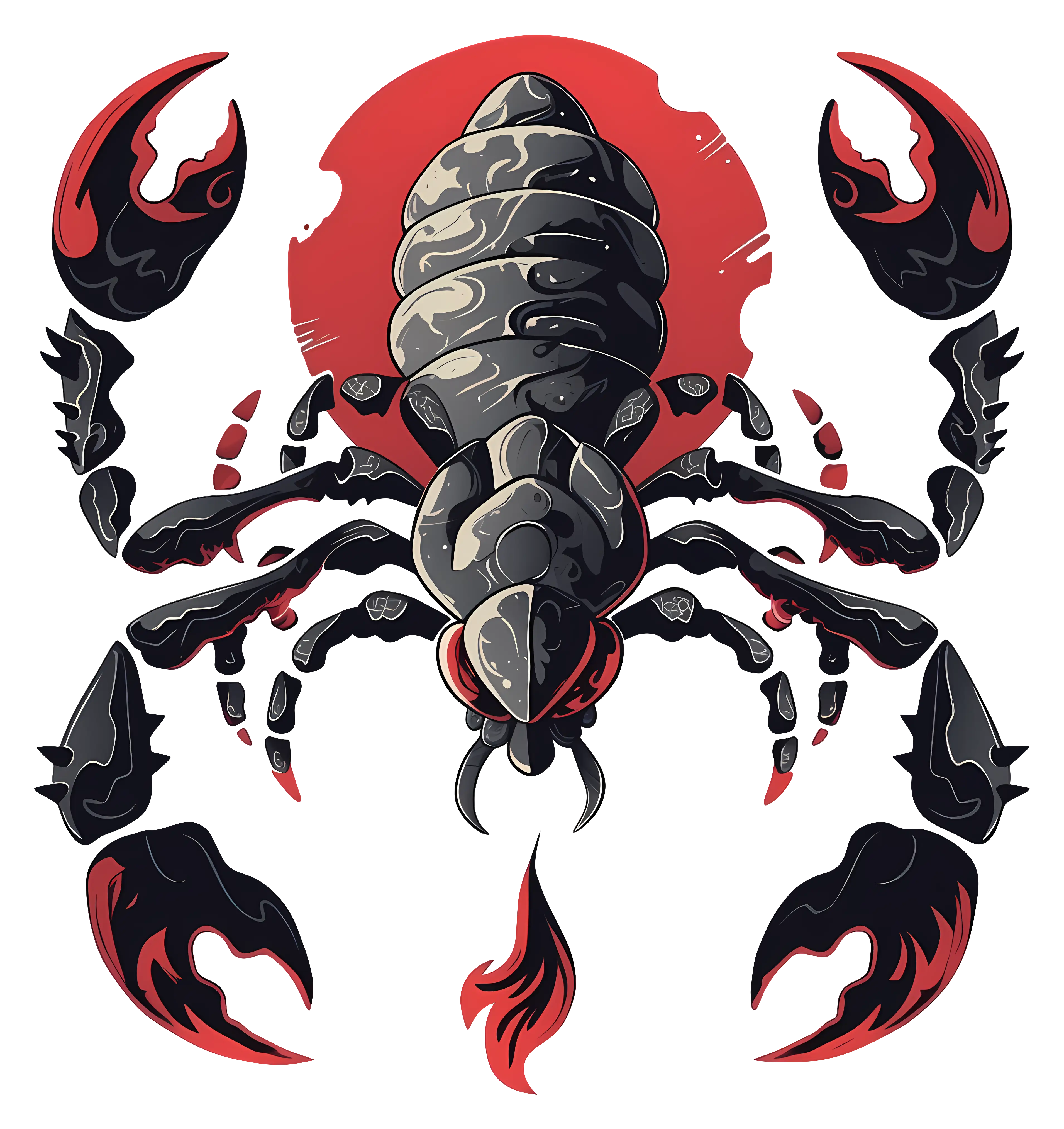 Scorpion Illustration with Red Background