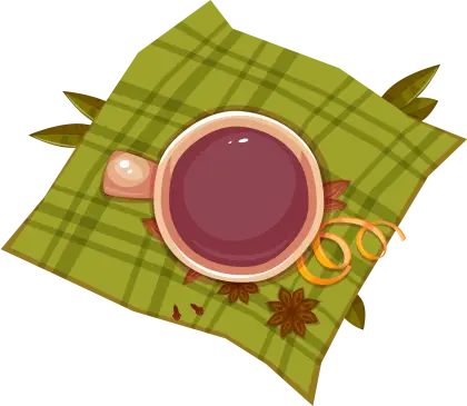 Tea Cup on Green Cloth