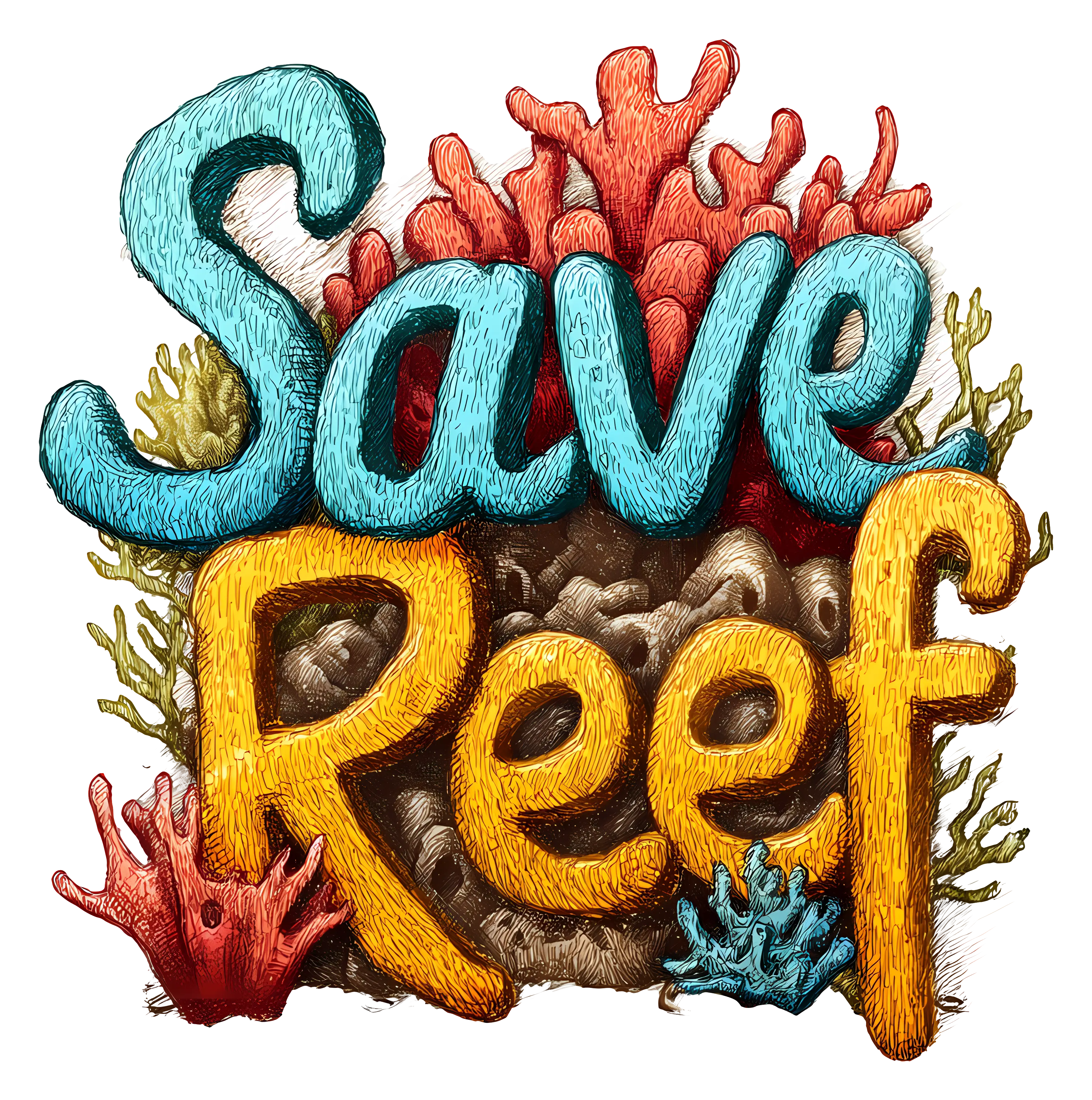Save Reef with Embroidered Coral
