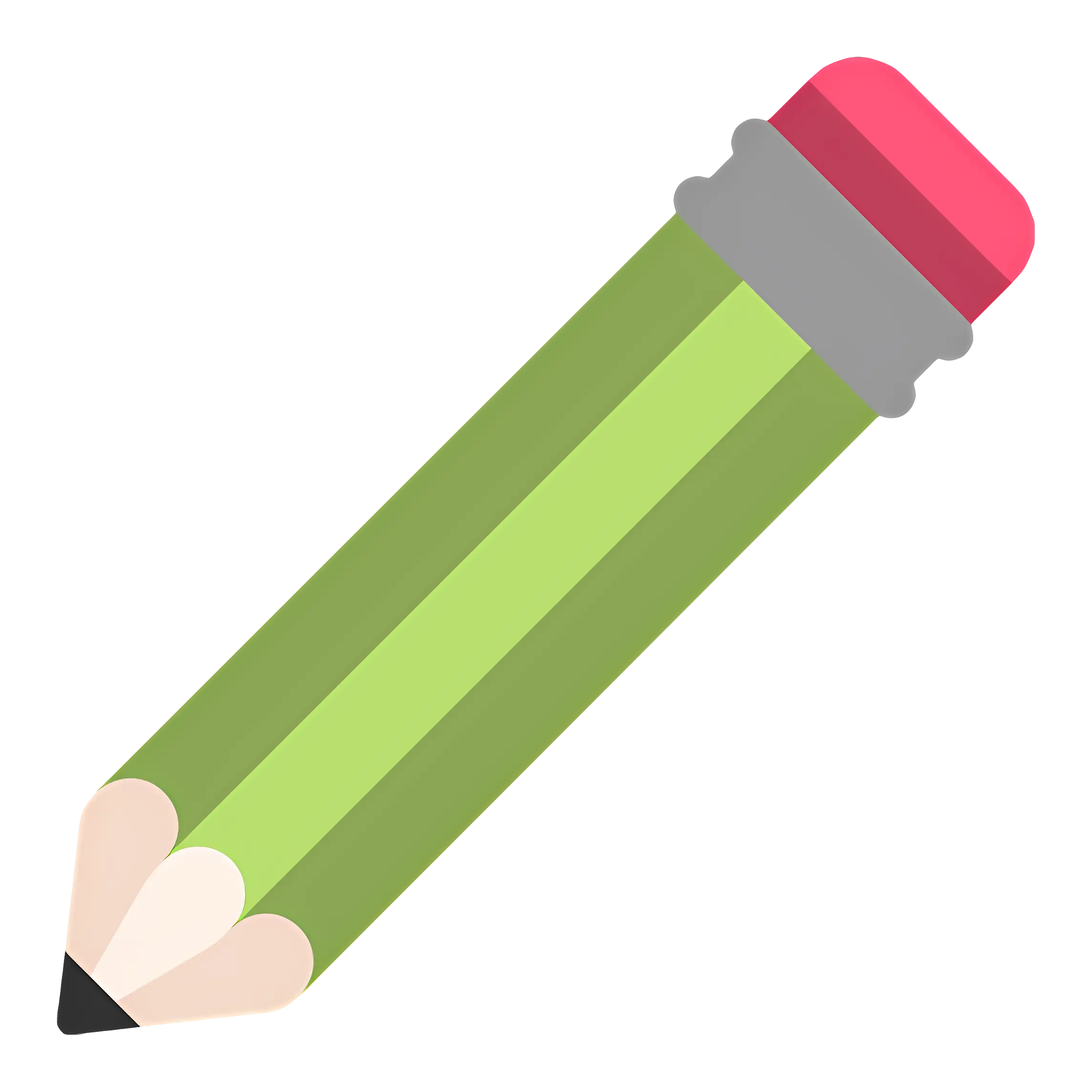 Green Colored Pencil with Eraser