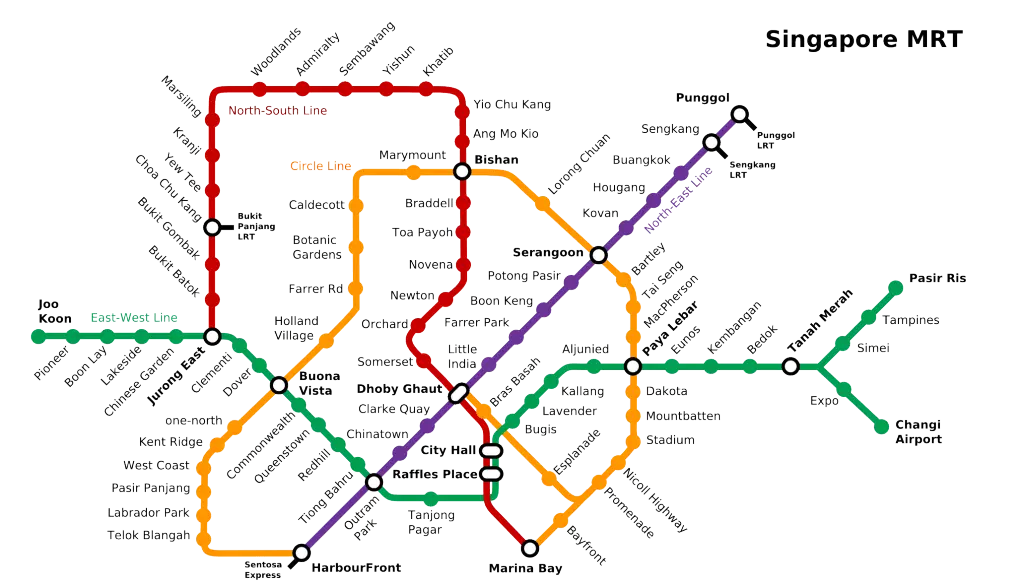 Singapore MRT Map for City Navigation