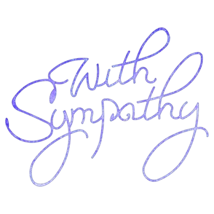 With Sympathy Text in Elegant Script