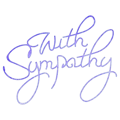 With Sympathy Text in Elegant Script