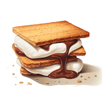 Delicious S&#039;mores with Melting Chocolate