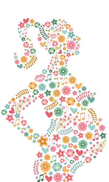 Colorful Floral Silhouette Art