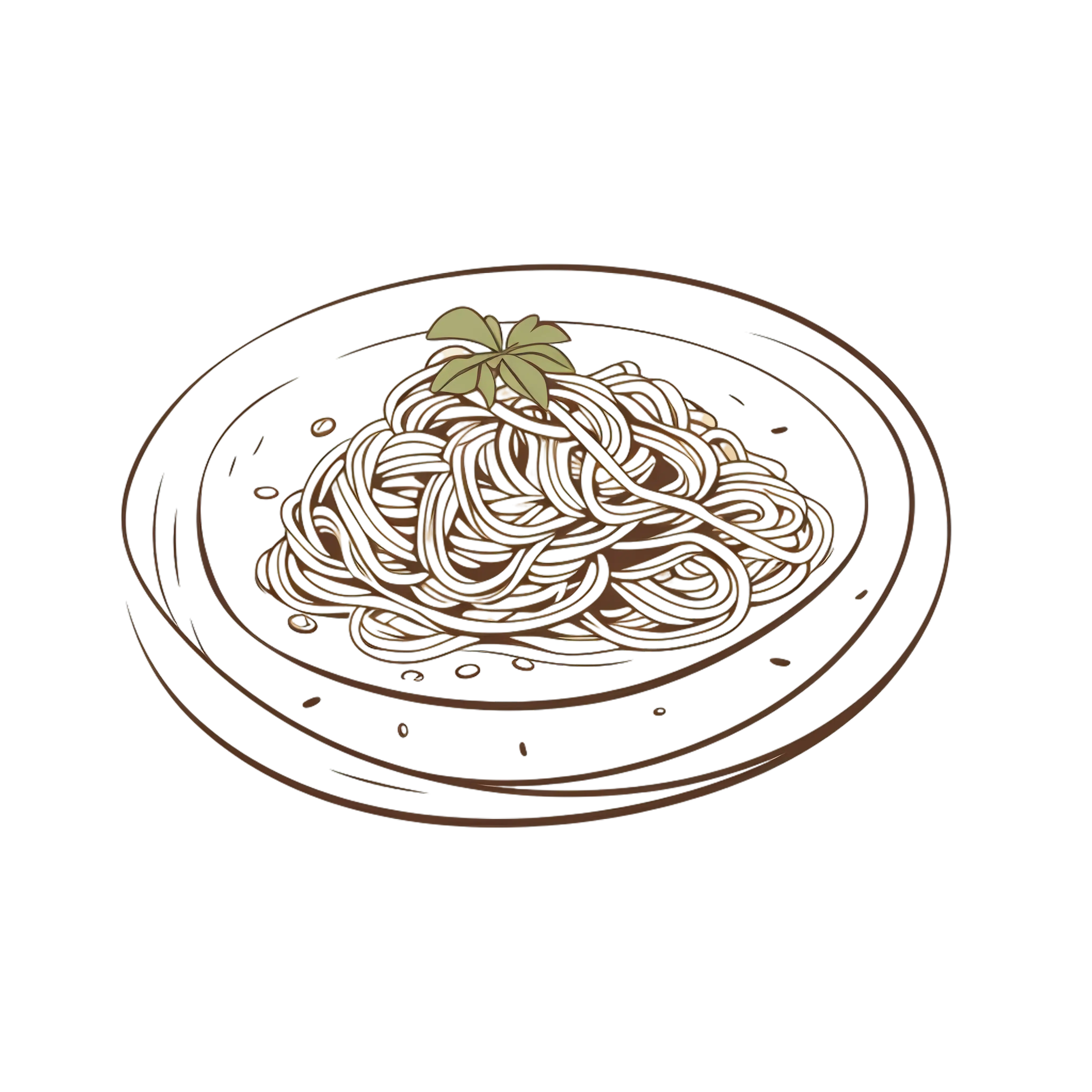Plain Spaghetti with a Garnish on a Plate